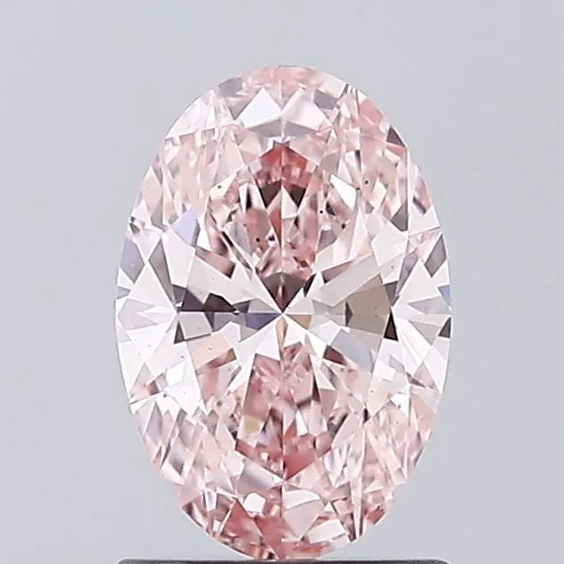 1.00ct OVAL Fancy Intense Pink VS2 Coloured Lab diamond