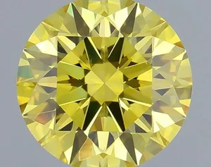 0.65ct ROUND Fancy Vivid Yellow VVS2 Coloured Lab diamond