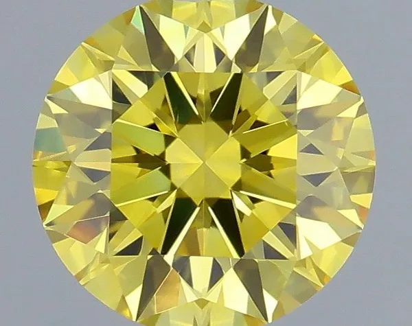0.65ct ROUND Fancy Vivid Yellow VVS2 Coloured Lab diamond