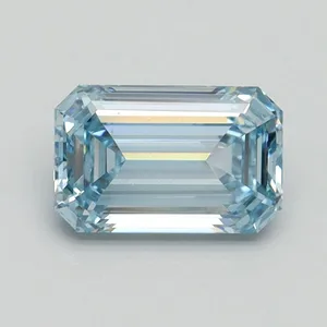 0.96ct EMERALD Fancy Intense Blue VS1 Coloured Lab diamond