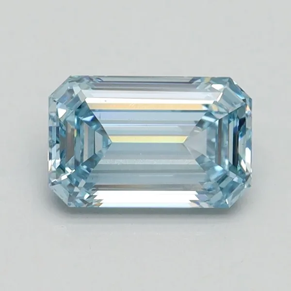 0.96ct EMERALD Fancy Intense Blue VS1 Coloured Lab diamond