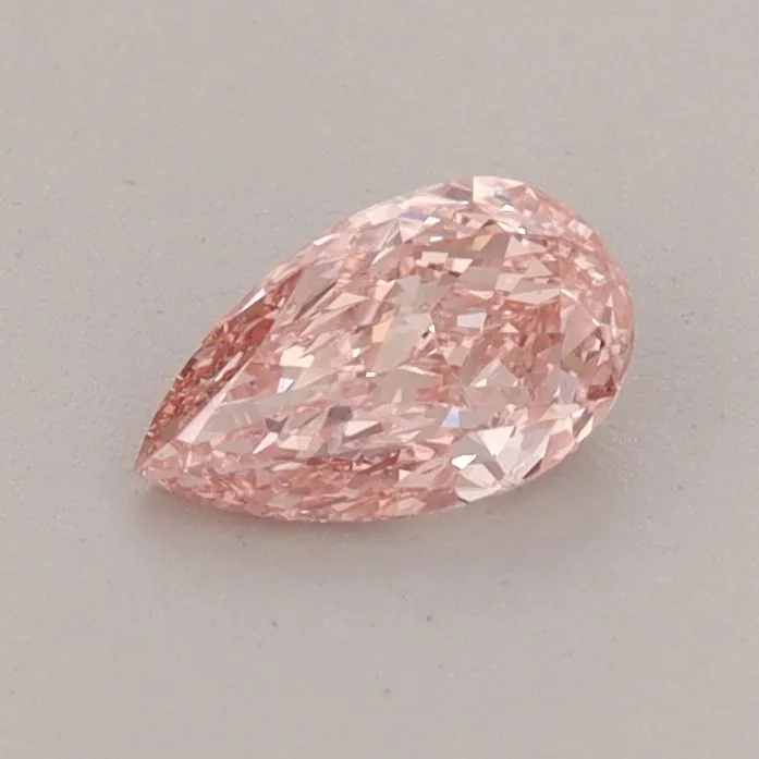 0.45ct PEAR Fancy Vivid Pink VS2 Coloured Lab diamond