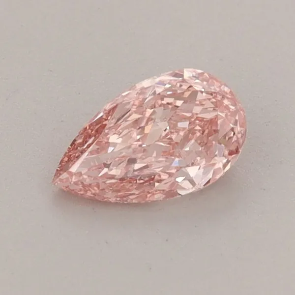 0.45ct PEAR Fancy Vivid Pink VS2 Coloured Lab diamond