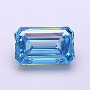 1.75ct EMERALD Fancy Vivid Blue VS1 Coloured Lab diamond