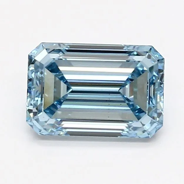 1.63ct EMERALD Fancy Intense Blue VS2 Coloured Lab diamond