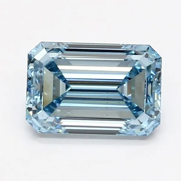 1.63ct EMERALD Fancy Intense Blue VS2 Coloured Lab diamond