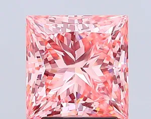 3.01ct PRINCESS Fancy Vivid Pink VS2 Coloured Lab diamond