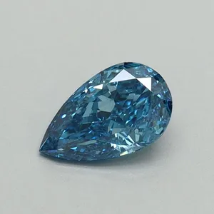 0.51ct PEAR Fancy Vivid Blue VS2 Coloured Lab diamond