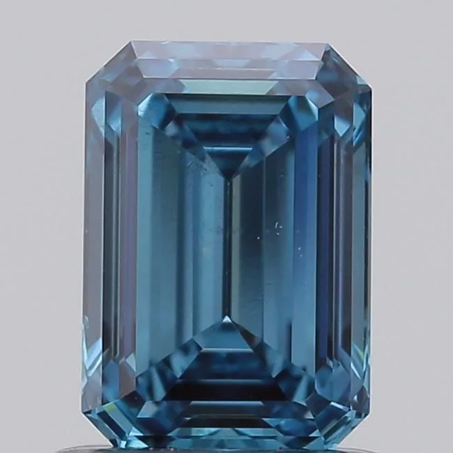 0.98ct EMERALD Fancy Vivid Blue VS2 Coloured Lab diamond