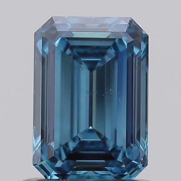 0.98ct EMERALD Fancy Vivid Blue VS2 Coloured Lab diamond