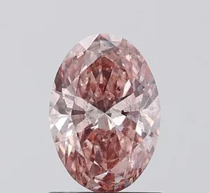 1.02ct OVAL Fancy Intense Brown Pink SI2 Coloured Lab diamond