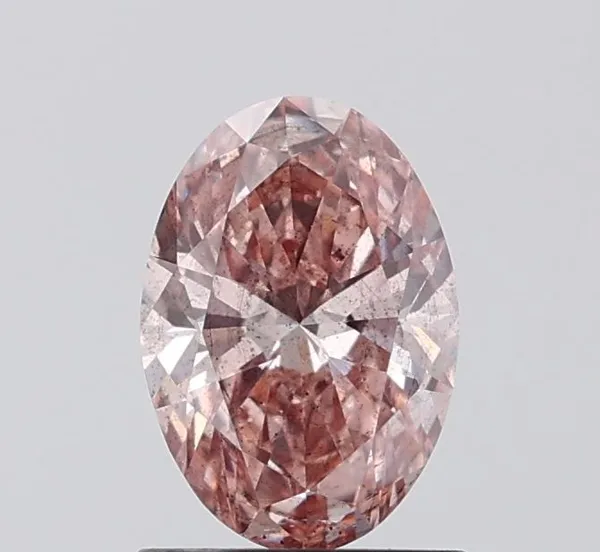 1.02ct OVAL Fancy Intense Brown Pink SI2 Coloured Lab diamond