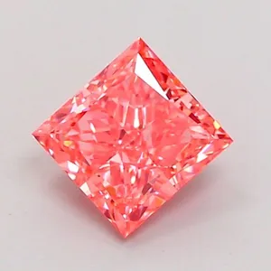 1.07ct PRINCESS Fancy Vivid Pink VVS2 Coloured Lab diamond