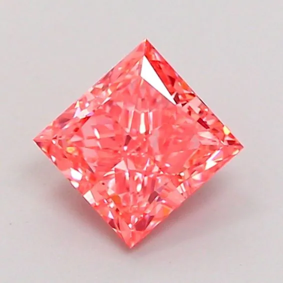 1.07ct PRINCESS Fancy Vivid Pink VVS2 Coloured Lab diamond