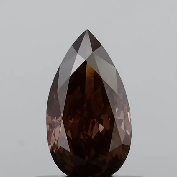 0.81ct PEAR Fancy Deep Brownish Pink VS1 Coloured Lab diamond