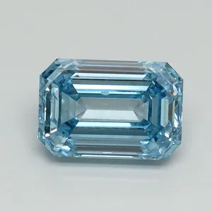 1.1ct EMERALD Fancy Vivid Blue VS2 Coloured Lab diamond