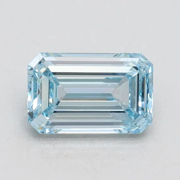 1.02ct EMERALD Fancy Intense Blue VS1 Coloured Lab diamond