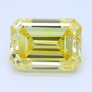 1ct EMERALD Fancy Vivid Yellow VVS2 Coloured Lab diamond