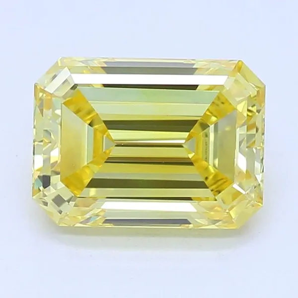 1ct EMERALD Fancy Vivid Yellow VVS2 Coloured Lab diamond