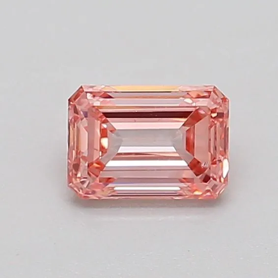 0.54ct EMERALD Fancy Intense Pink SI1 Coloured Lab diamond