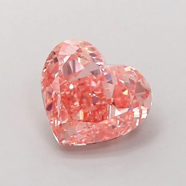 1.46ct HEART Fancy Vivid Pink VVS2 Coloured Lab diamond