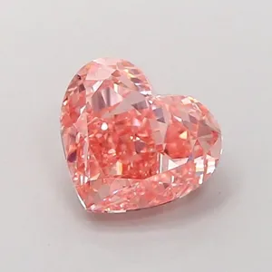 1.46ct HEART Fancy Vivid Pink VVS2 Coloured Lab diamond
