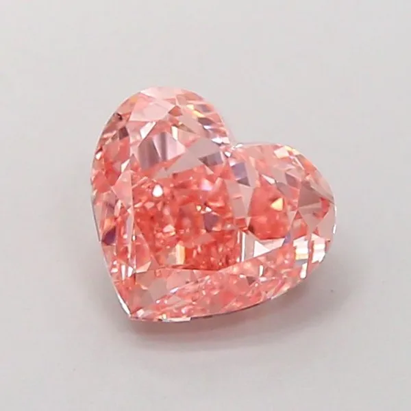 1.46ct HEART Fancy Vivid Pink VVS2 Coloured Lab diamond