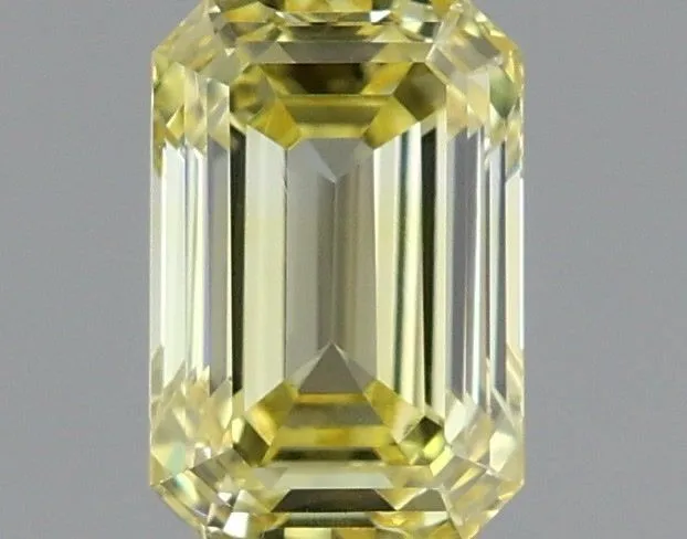 0.75ct EMERALD Fancy Intense Yellow VS1 Coloured Lab diamond