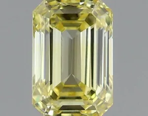 0.75ct EMERALD Fancy Intense Yellow VS1 Coloured Lab diamond