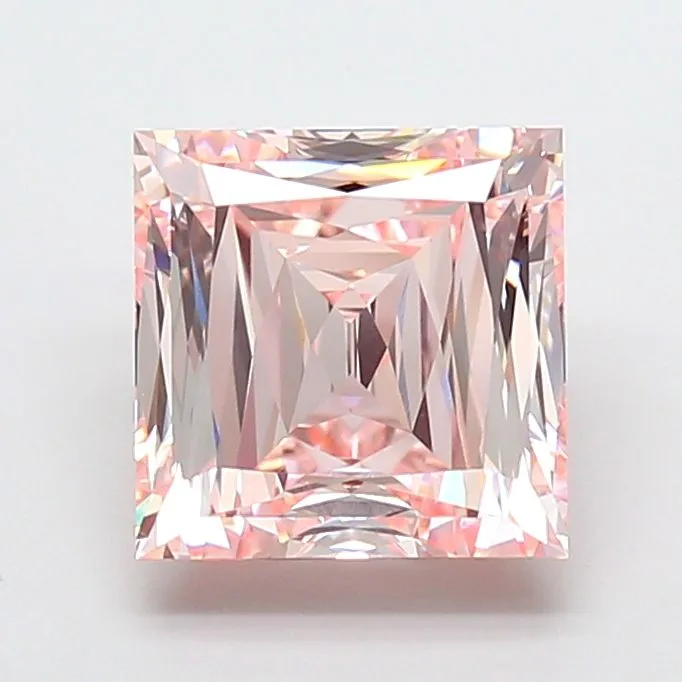 5.01ct PRINCESS Fancy Intense Pink VVS2 Coloured Lab diamond
