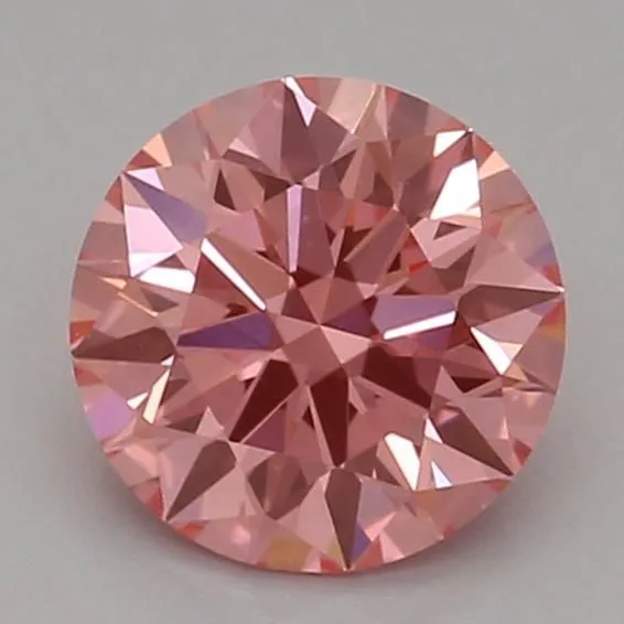 0.52ct ROUND Fancy Vivid Pink VVS2 Coloured Lab diamond