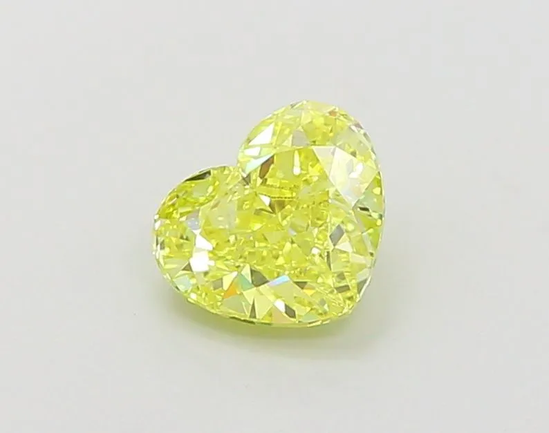 1.10ct HEART Fancy Vivid Yellow VVS2 Coloured Lab diamond