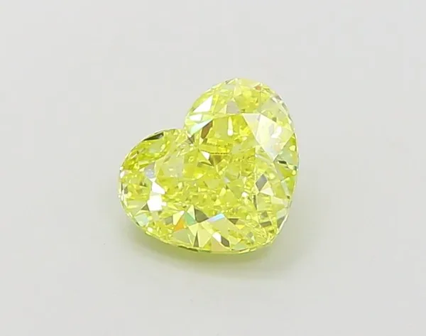 1.1ct HEART Fancy Vivid Yellow VVS2 Coloured Lab diamond