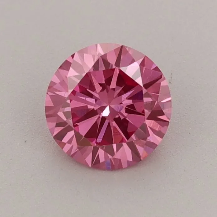 0.66ct ROUND Fancy Vivid Pink VS1 Coloured Lab diamond