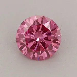 0.66ct ROUND Fancy Vivid Pink VS1 Coloured Lab diamond