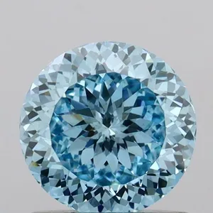0.91ct ROUND Fancy Vivid Blue VVS2 Coloured Lab diamond