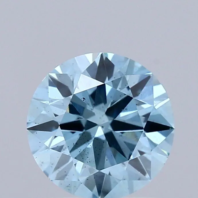 1.01ct ROUND Fancy Vivid Greenish Blue SI1 Coloured Lab diamond