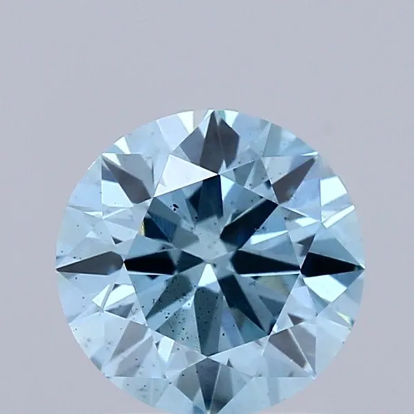 1.01ct ROUND Fancy Vivid Greenish Blue SI1 Coloured Lab diamond