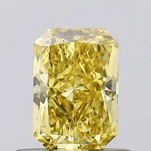 0.5ct RADIANT Fancy Vivid Yellow VS2 Coloured Lab diamond