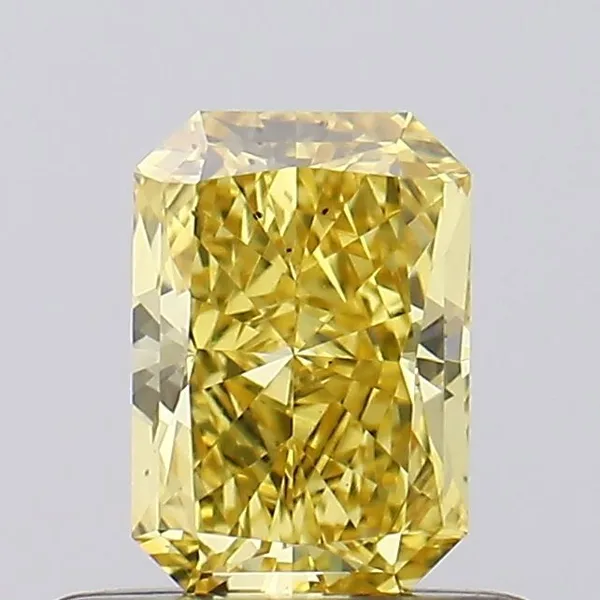 0.5ct RADIANT Fancy Vivid Yellow VS2 Coloured Lab diamond