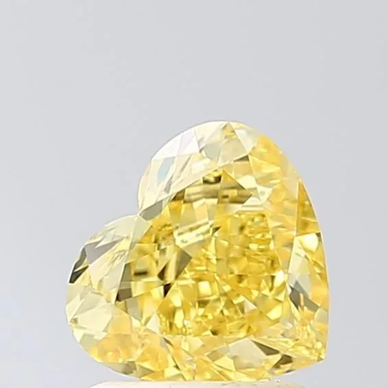 1.36ct HEART Fancy Vivid Yellow VVS2 Coloured Lab diamond