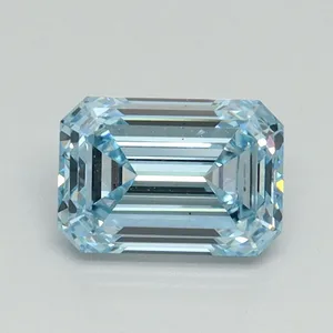 1.05ct EMERALD Fancy Intense Blue VS1 Coloured Lab diamond