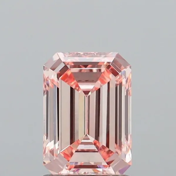 1.59ct EMERALD Fancy Intense Pink VS1 Coloured Lab diamond