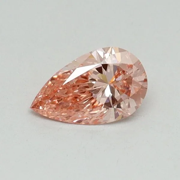 0.33ct PEAR Fancy Vivid Pink VVS2 Coloured Lab diamond
