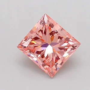 0.91ct PRINCESS Fancy Vivid Pink VS2 Coloured Lab diamond
