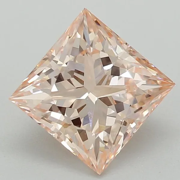 1.09ct PRINCESS Fancy Intense Pink VVS2 Coloured Lab diamond