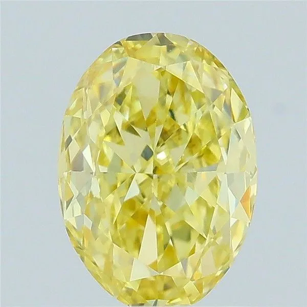 0.97ct OVAL Fancy Intense Yellow VVS2 Coloured Lab diamond