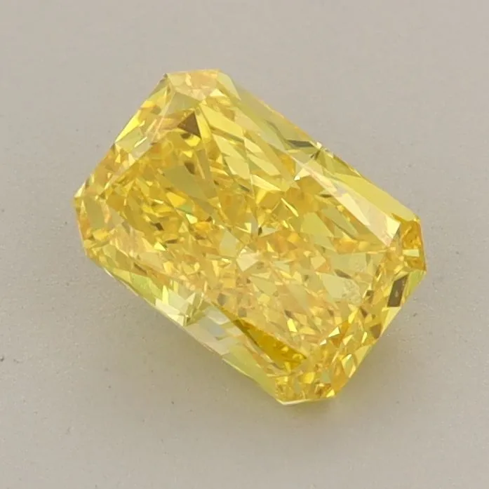 0.91ct RADIANT Fancy Vivid Yellow VVS2 Coloured Lab diamond