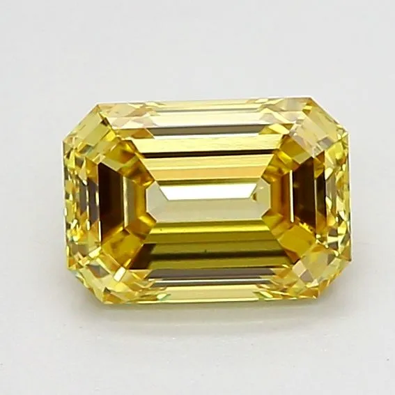 1.01ct EMERALD Fancy Yellow VS1 Coloured Lab diamond