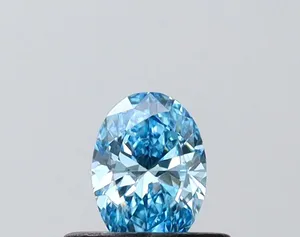 0.35ct OVAL Fancy Vivid Blue VS1 Coloured Lab diamond